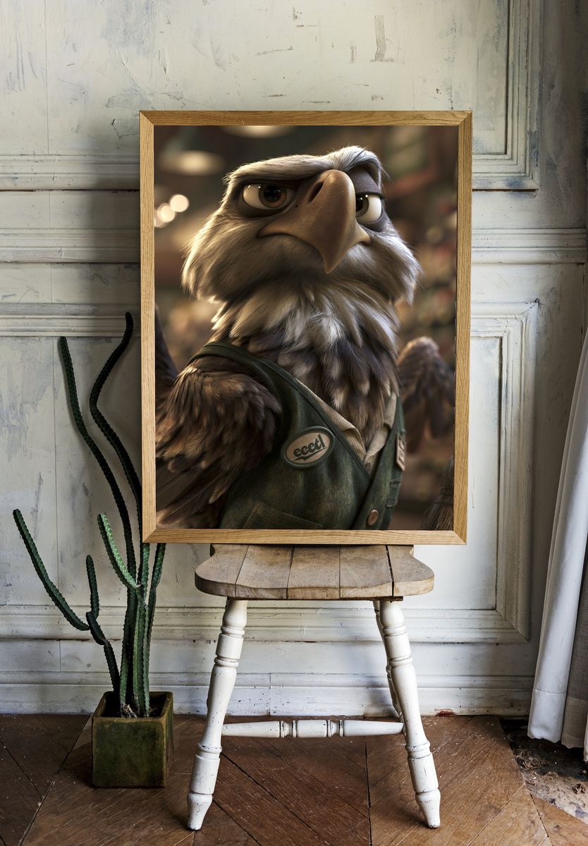 Determined Eagle Portrait Poster. — room view 1
