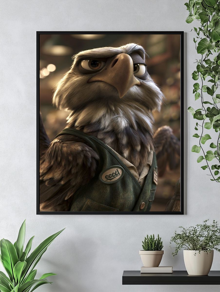 Determined Eagle Portrait Poster. — room view 4