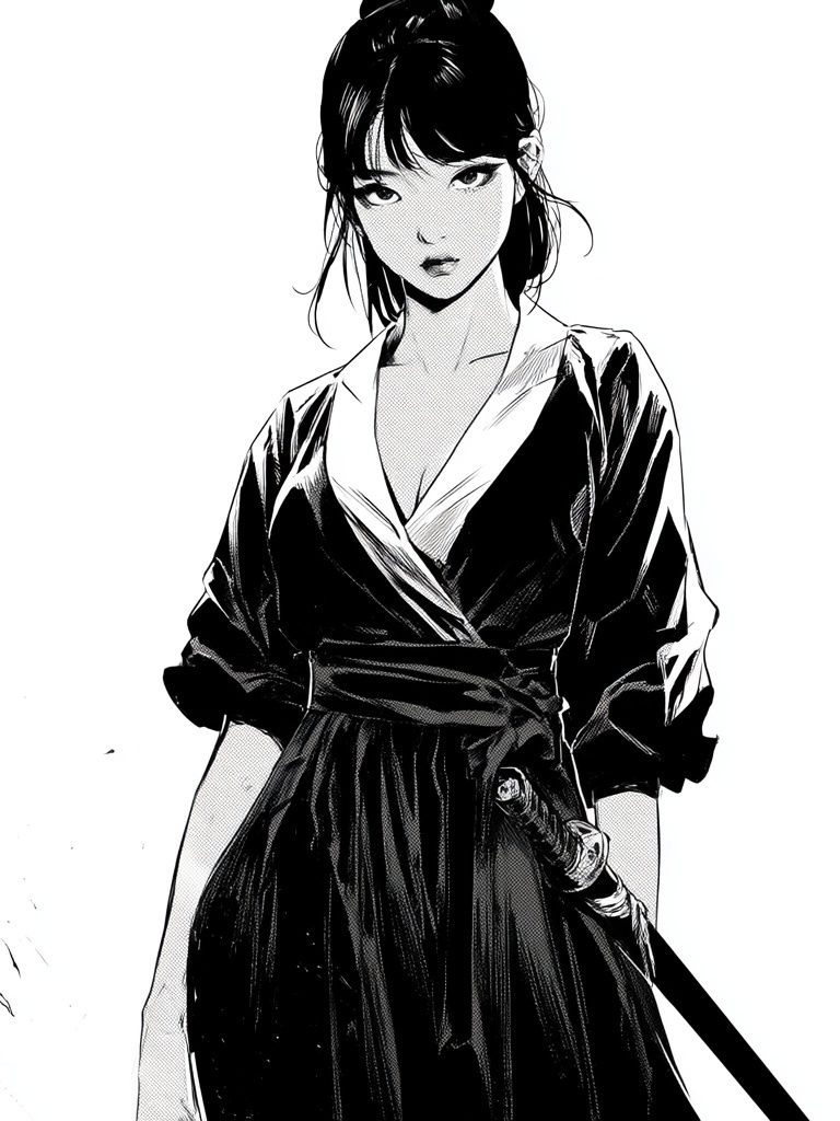Samurai Woman Manga Poster. poster detail