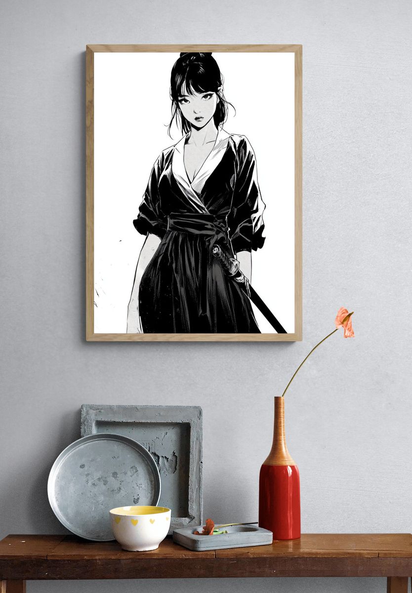 Samurai Woman Manga Poster. — room view 3