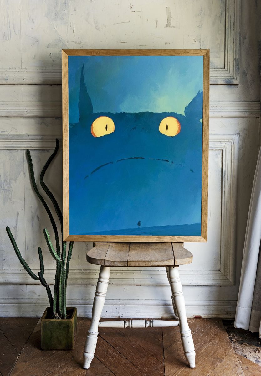 Totoro Giant Face Illustration Poster. room preview