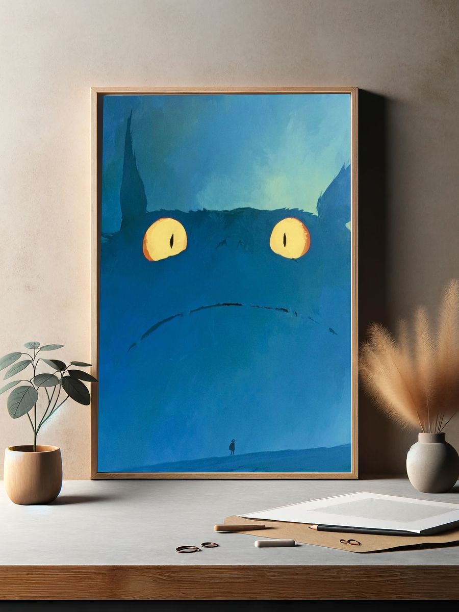 Totoro Giant Face Illustration Poster. — room view 2