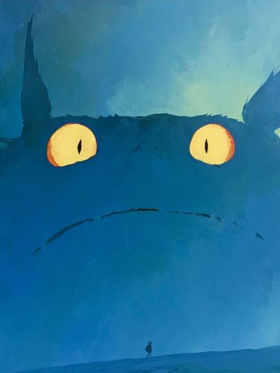 Totoro Giant Face Illustration Poster.