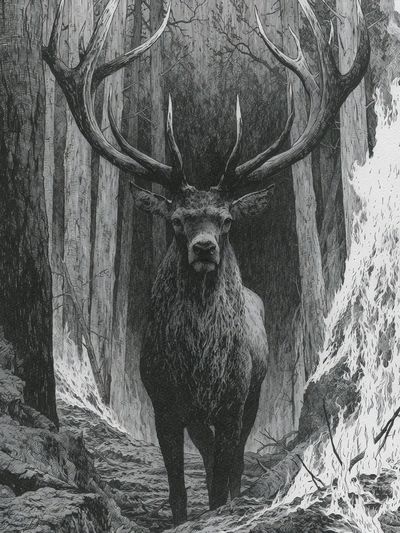 Majestic Stag Forest Print.