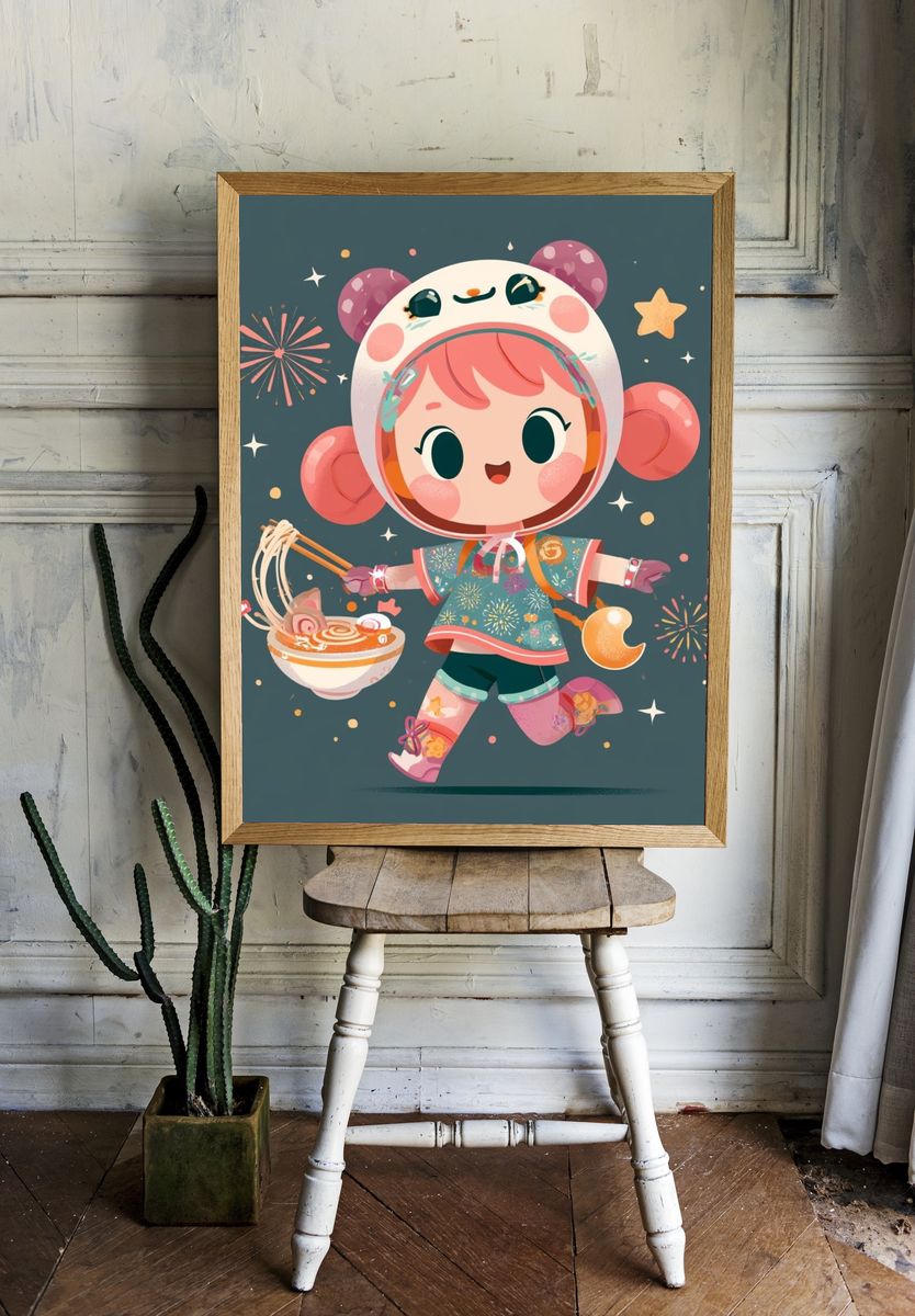 Kawaii Space Ramen Poster. room preview