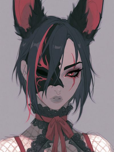 Gothic Catgirl Portrait Poster. poster