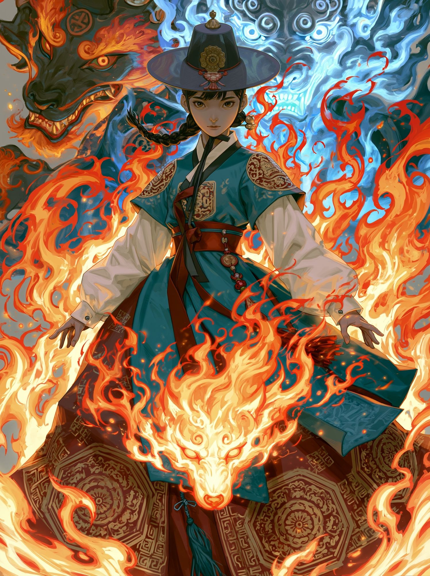 Fire Spirit Guardian Anime Poster. poster detail