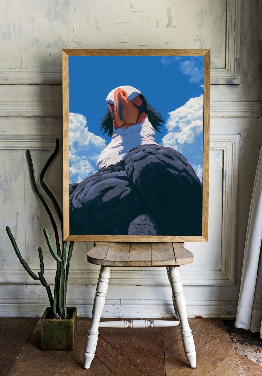 Condor Skyward Illustration Poster. room preview
