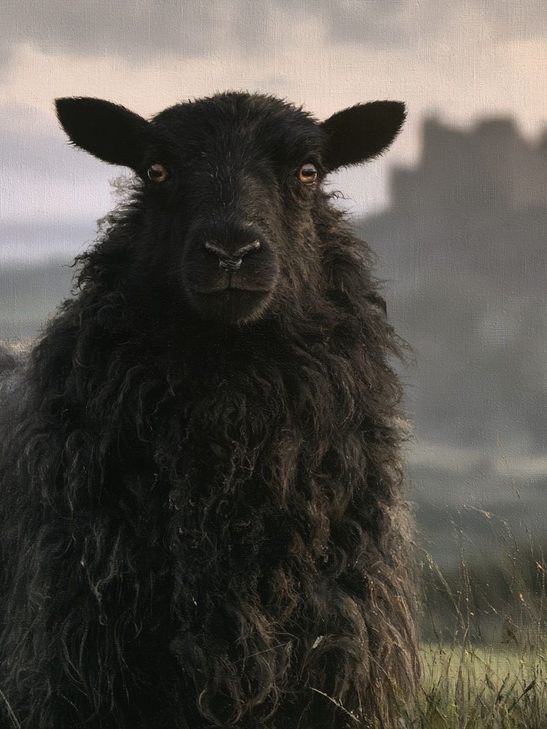 Black Sheep Portrait Poster. poster — animals art