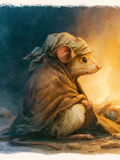 Cloaked Mouse Illustration Poster.