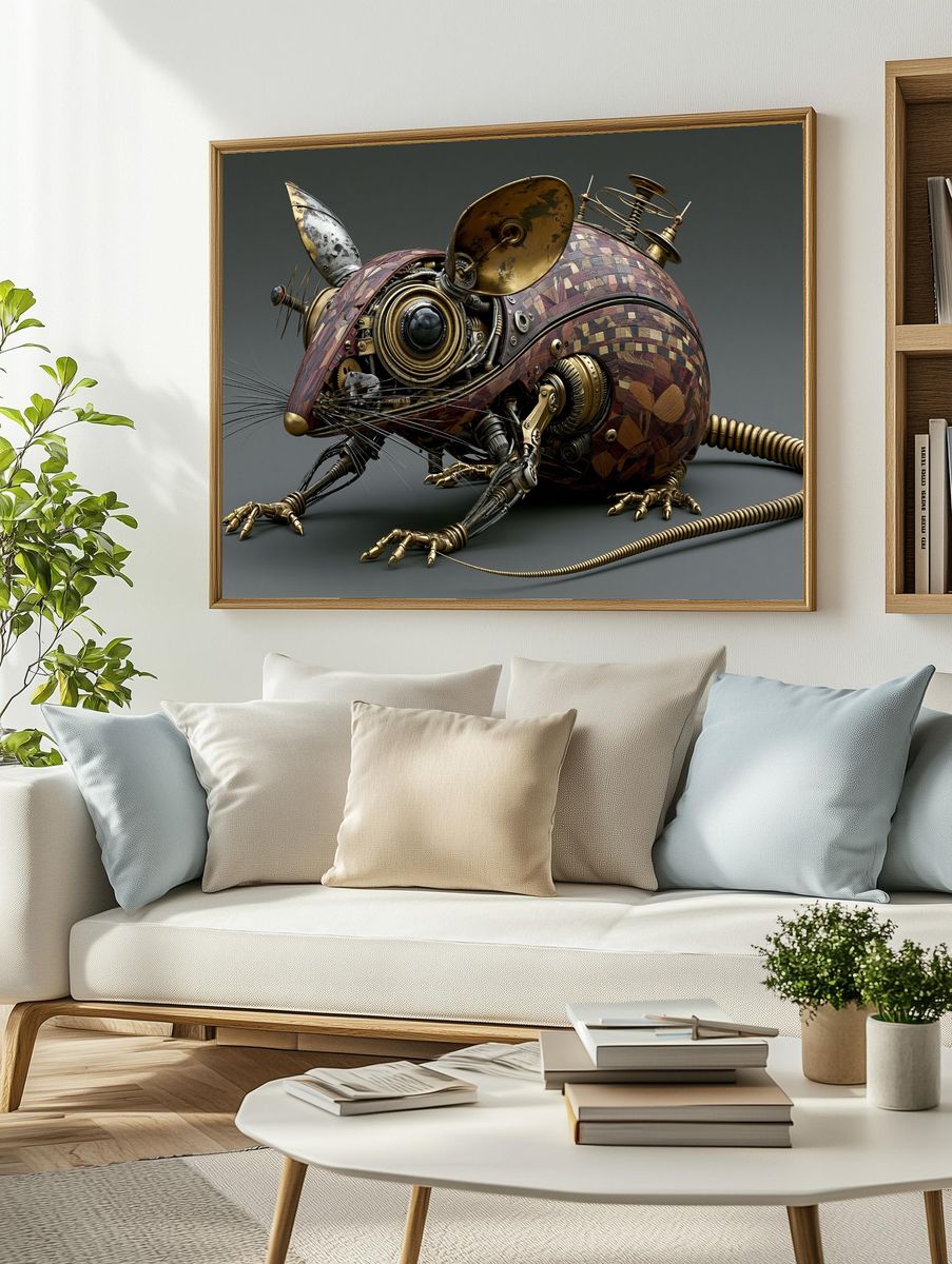 Steampunk Mechanical Mouse Poster. — room view 2