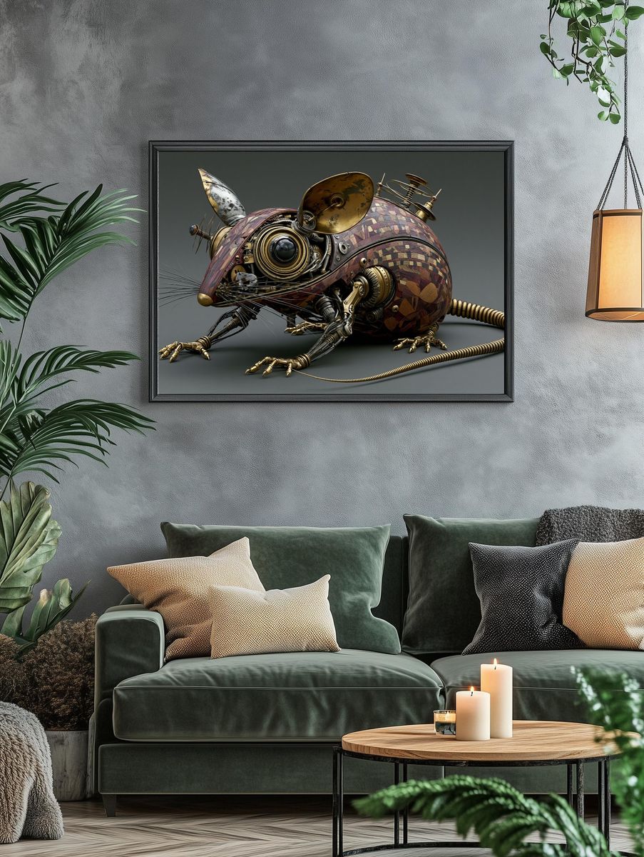 Steampunk Mechanical Mouse Poster. — room view 4