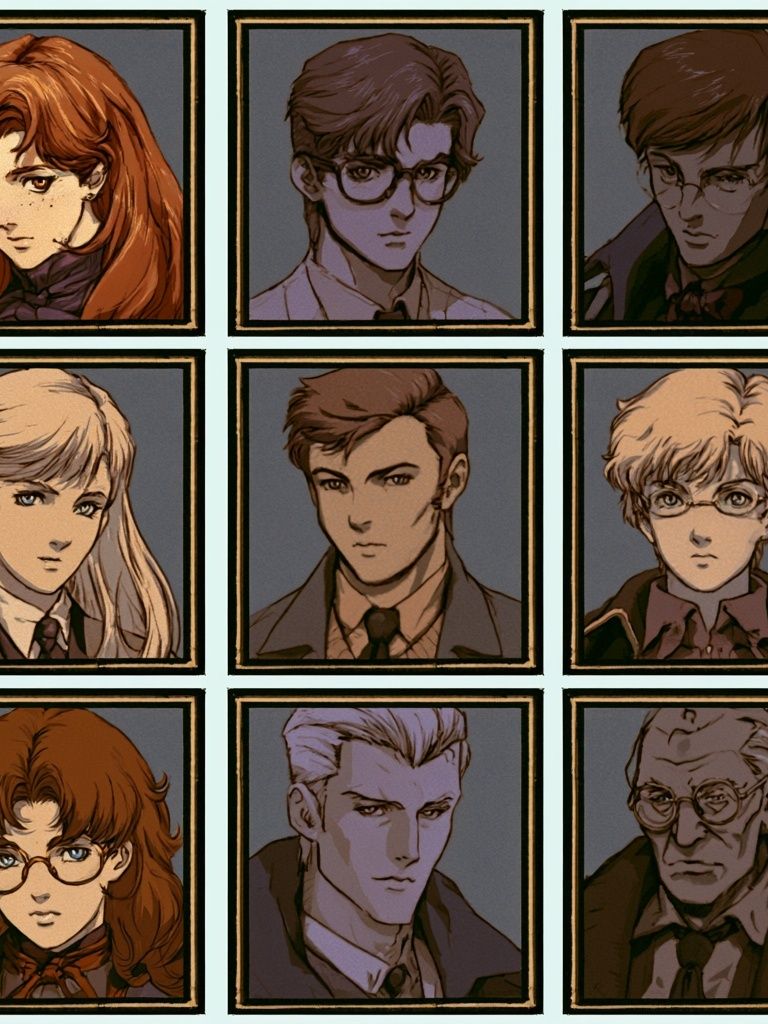 Anime Character Portrait Grid Poster. poster detail