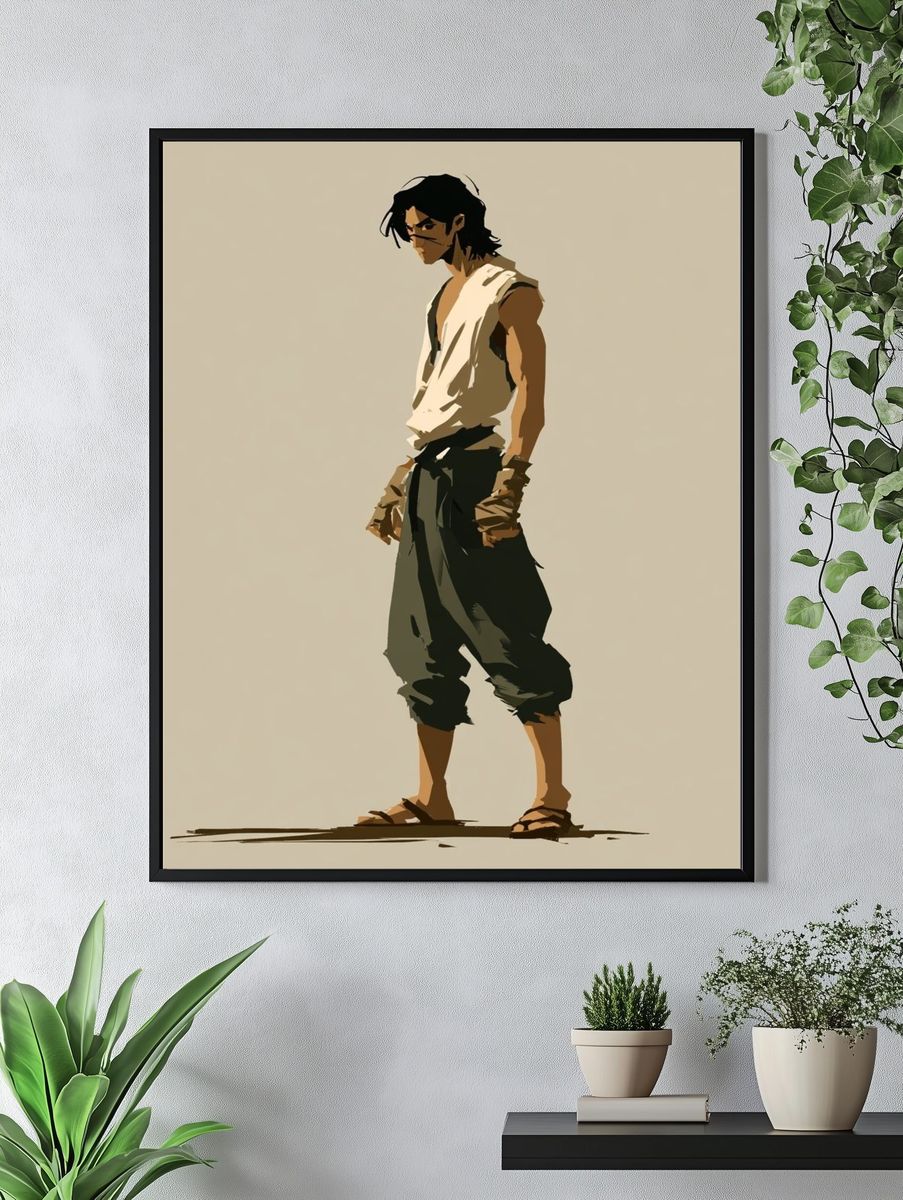 Anime Warrior Character Print. — room view 4
