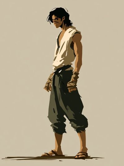 Anime Warrior Character Print.