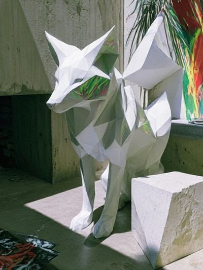 Origami Fox Sculpture Poster.