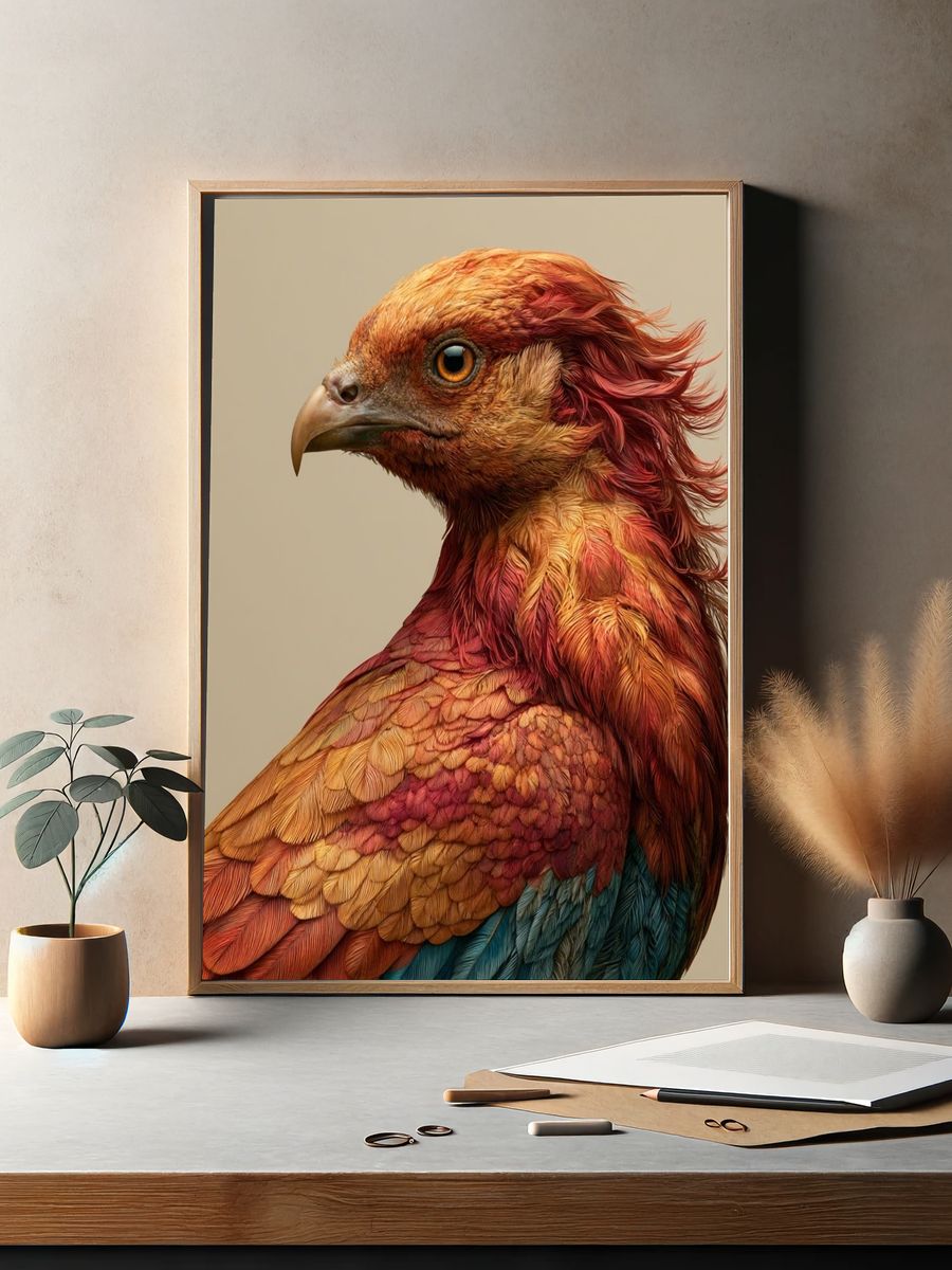 Colorful Bird Portrait Poster. — room view 2