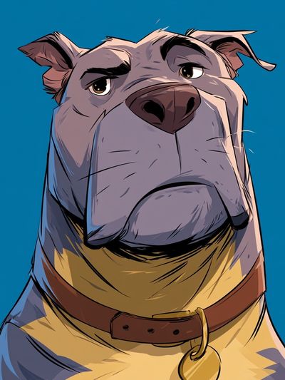 Stoic Dog Portrait Poster.