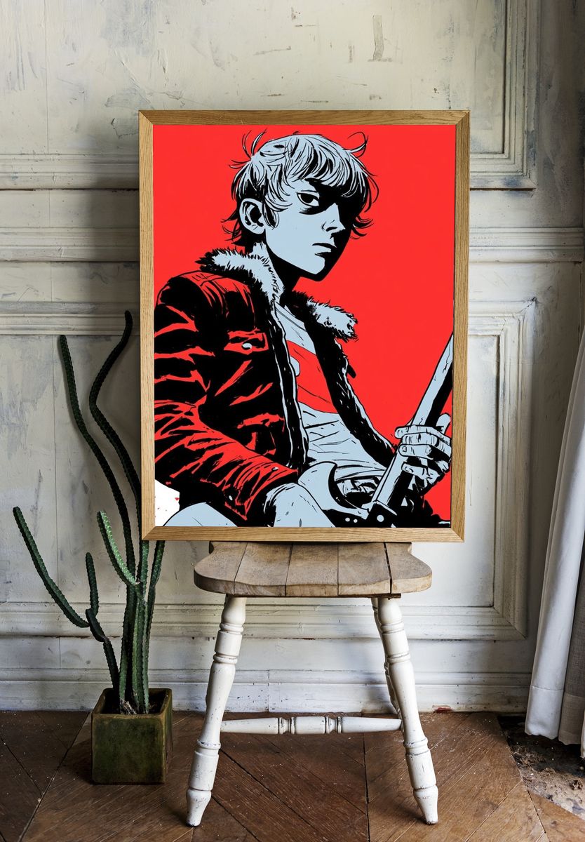 Anime Rebel Portrait Poster. room preview