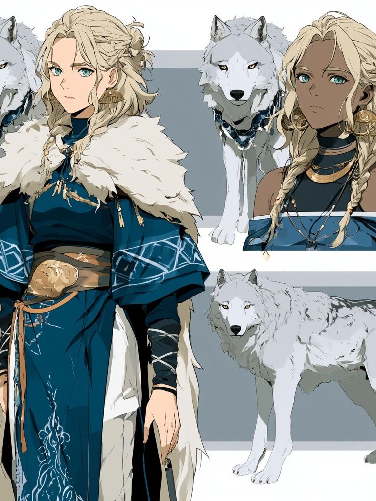 Wolf Companion Fantasy Illustration Poster. poster detail