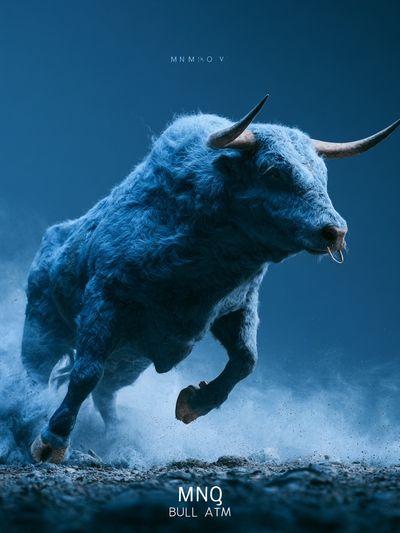 Charging Blue Bull Photography Poster.