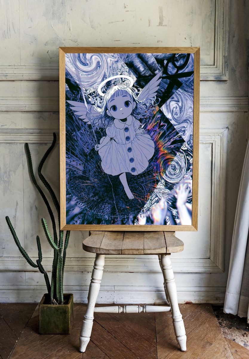 Angel Doll Surreal Anime Poster. room preview