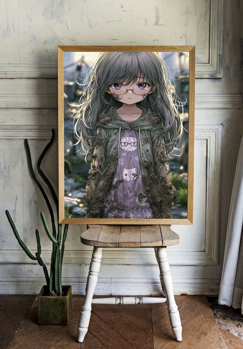 Anime Girl Portrait Poster. room preview
