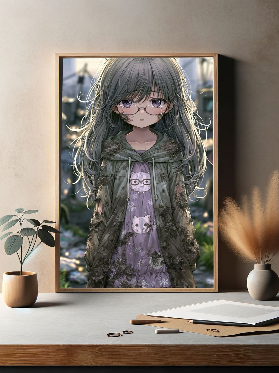 Anime Girl Portrait Poster. — room view 2