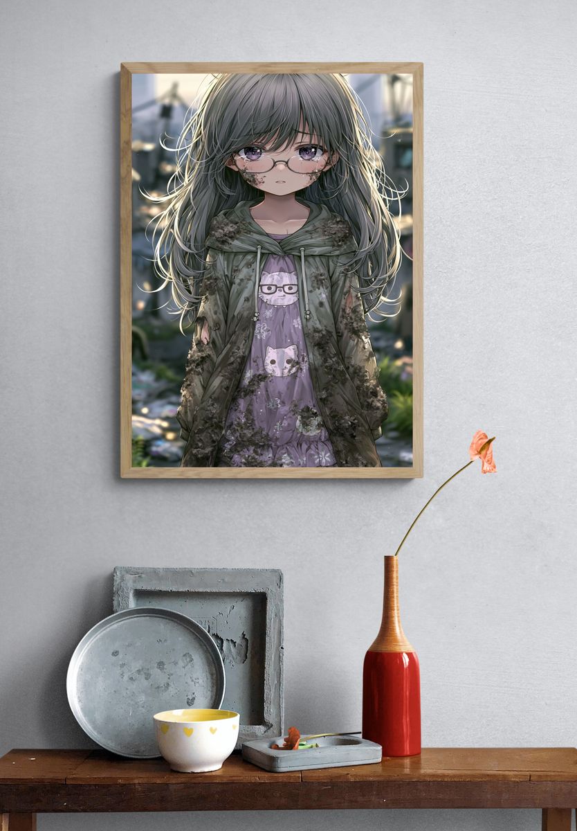 Anime Girl Portrait Poster. — room view 3