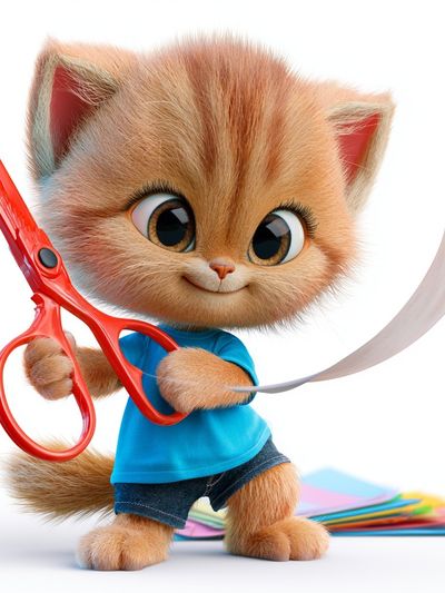 Cute Kitten Illustration Poster.