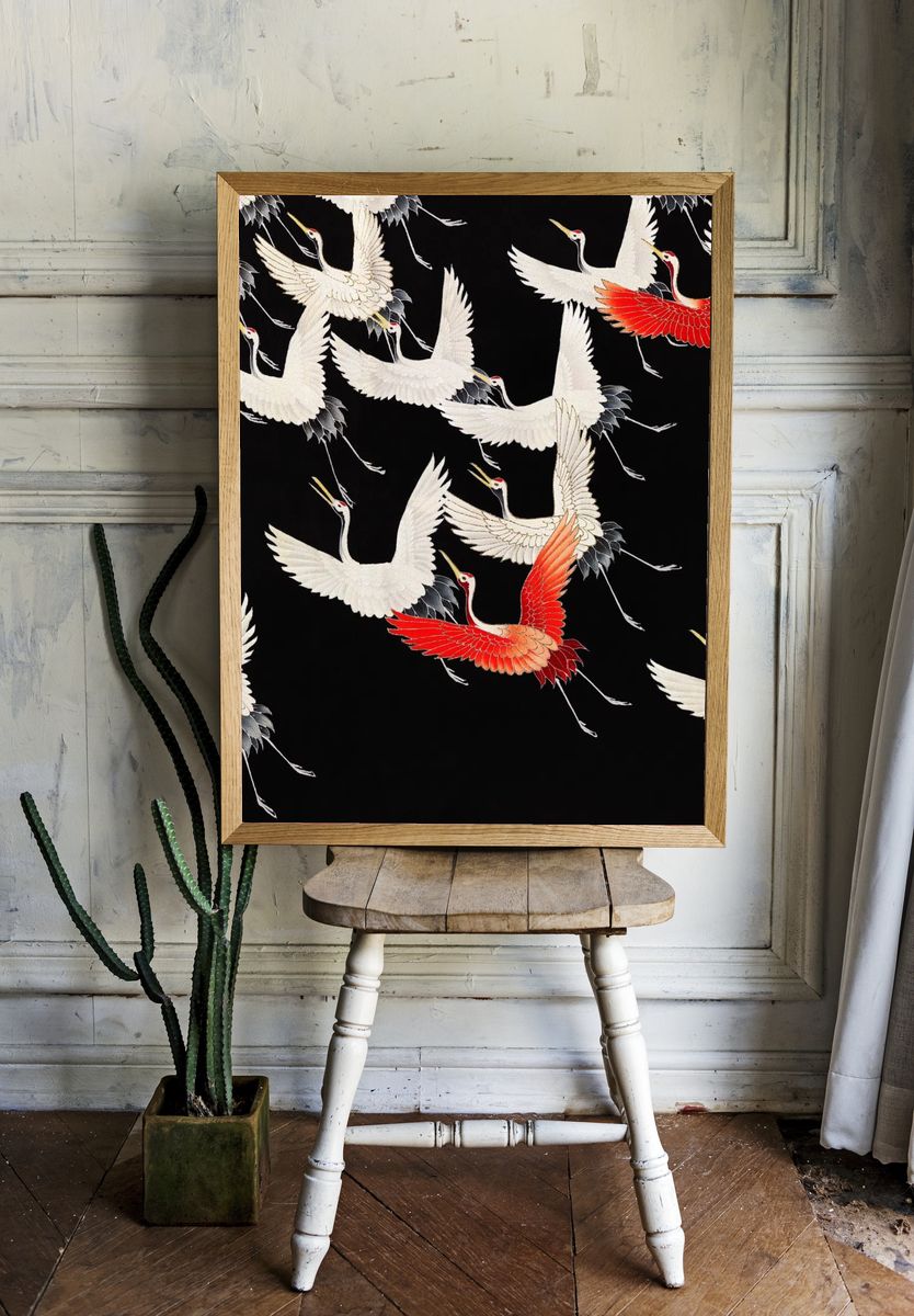 Furisode Myriad Flying Cranes (1910–1920). — room view 1