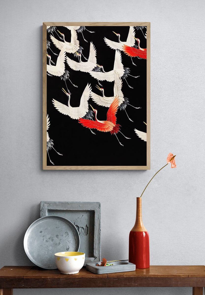 Furisode Myriad Flying Cranes (1910–1920). — room view 3