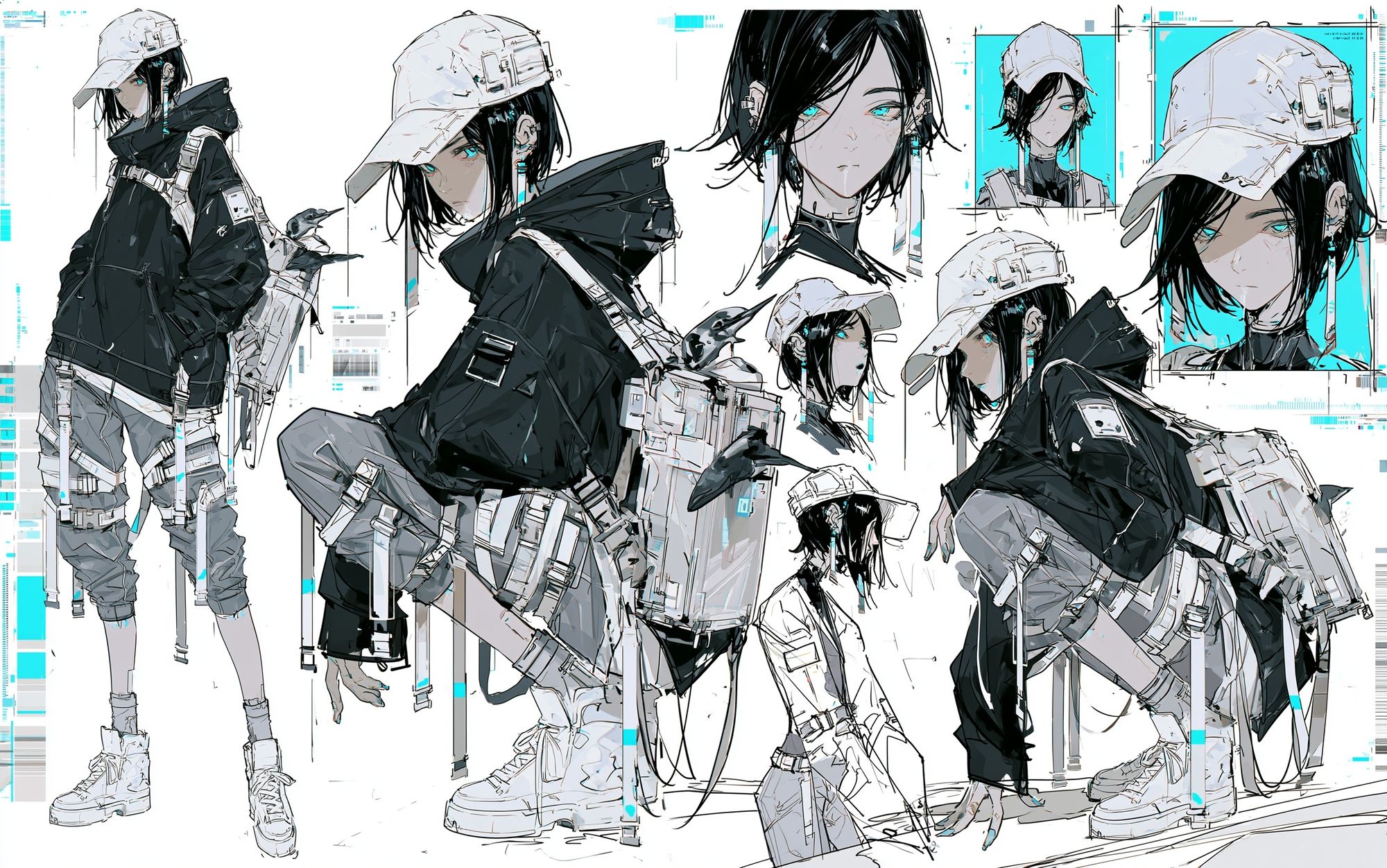 Cyberpunk Anime Girl Collage Print. poster — anime art