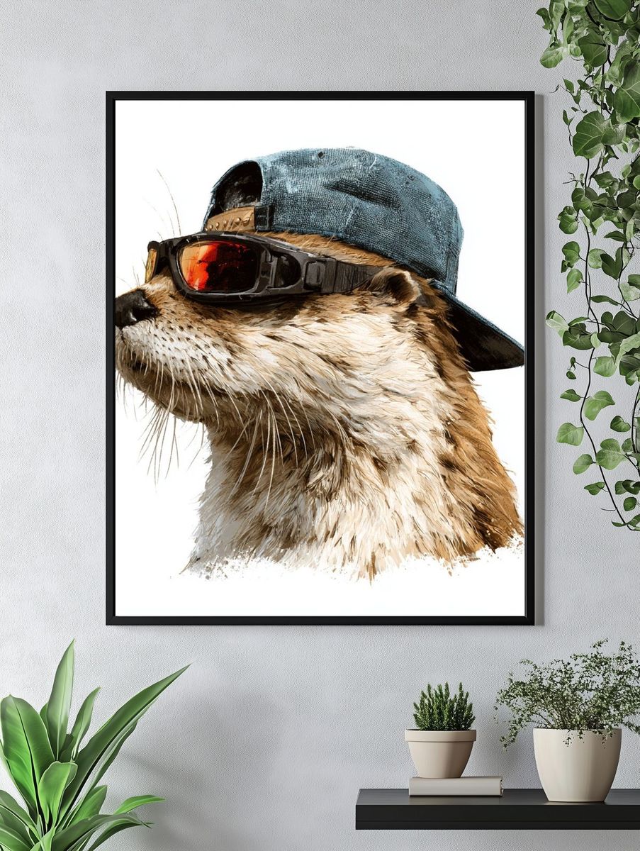 Otter in Cap and Goggles Poster. — room view 4