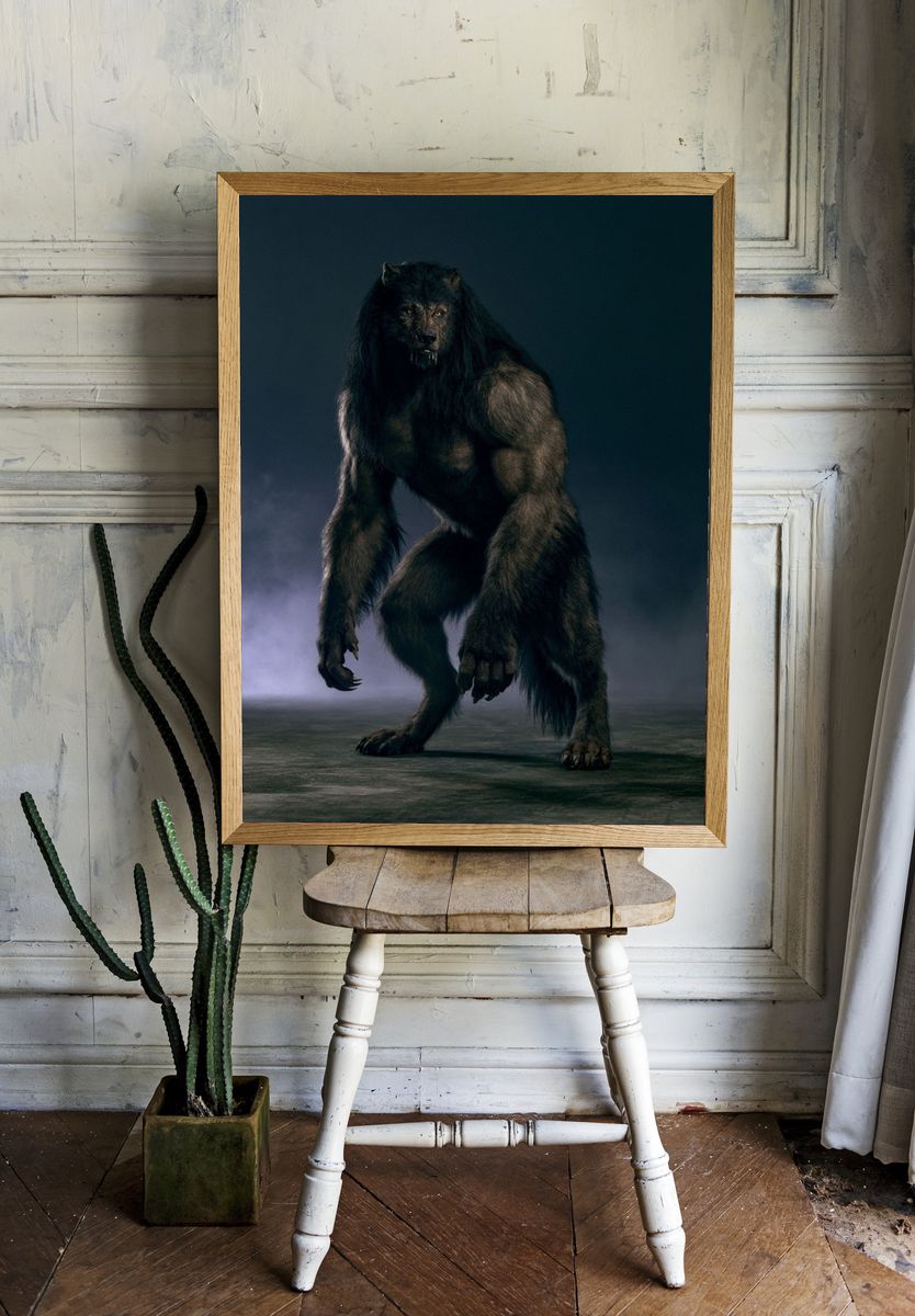 Werewolf Portrait Photography Poster. room preview
