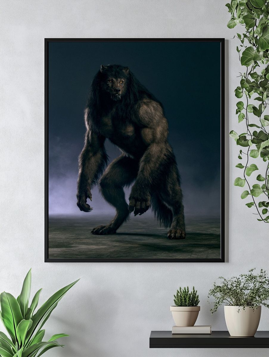 Werewolf Portrait Photography Poster. — room view 4