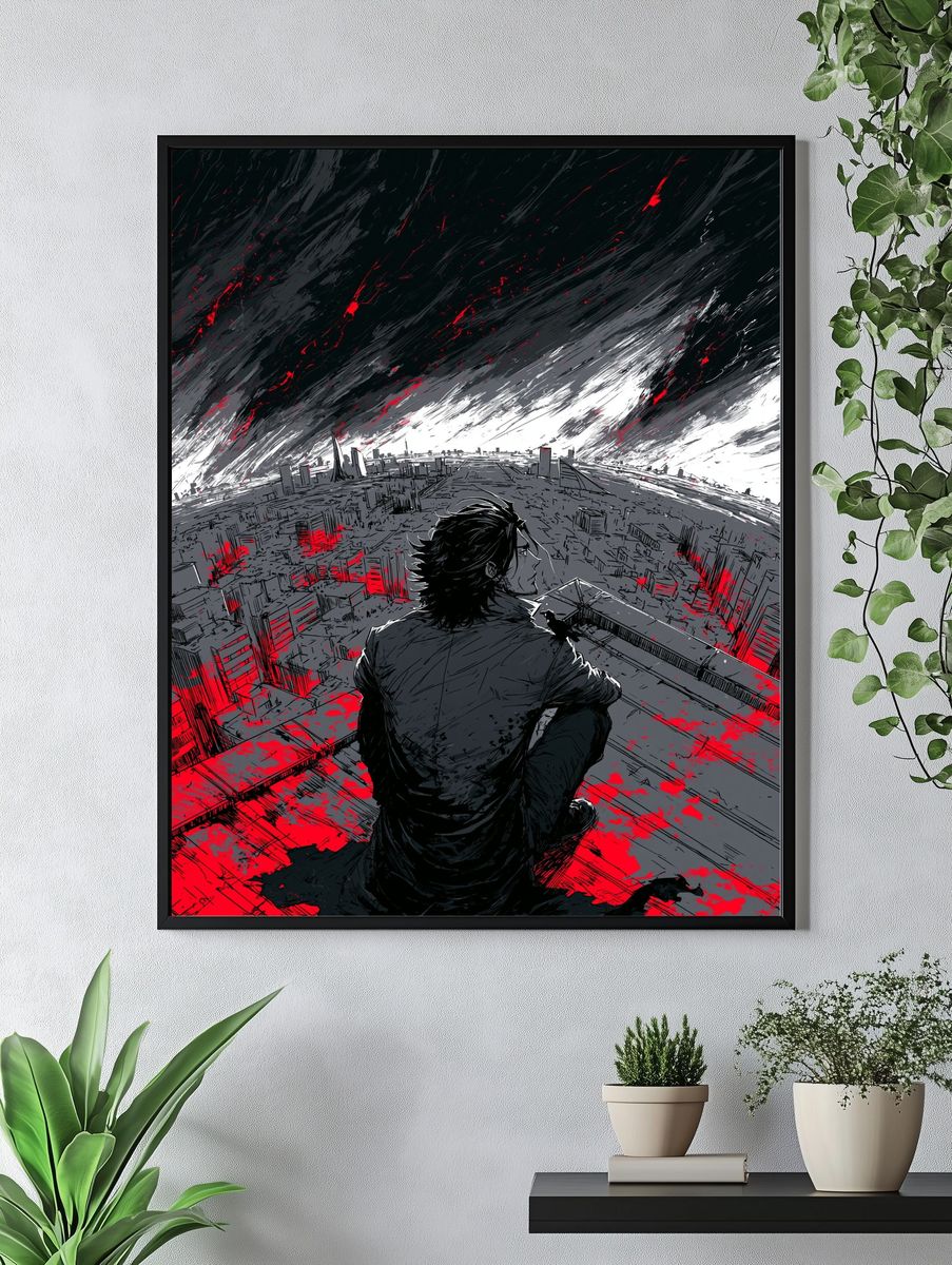 Apocalyptic Cityscape Manga Poster. — room view 4