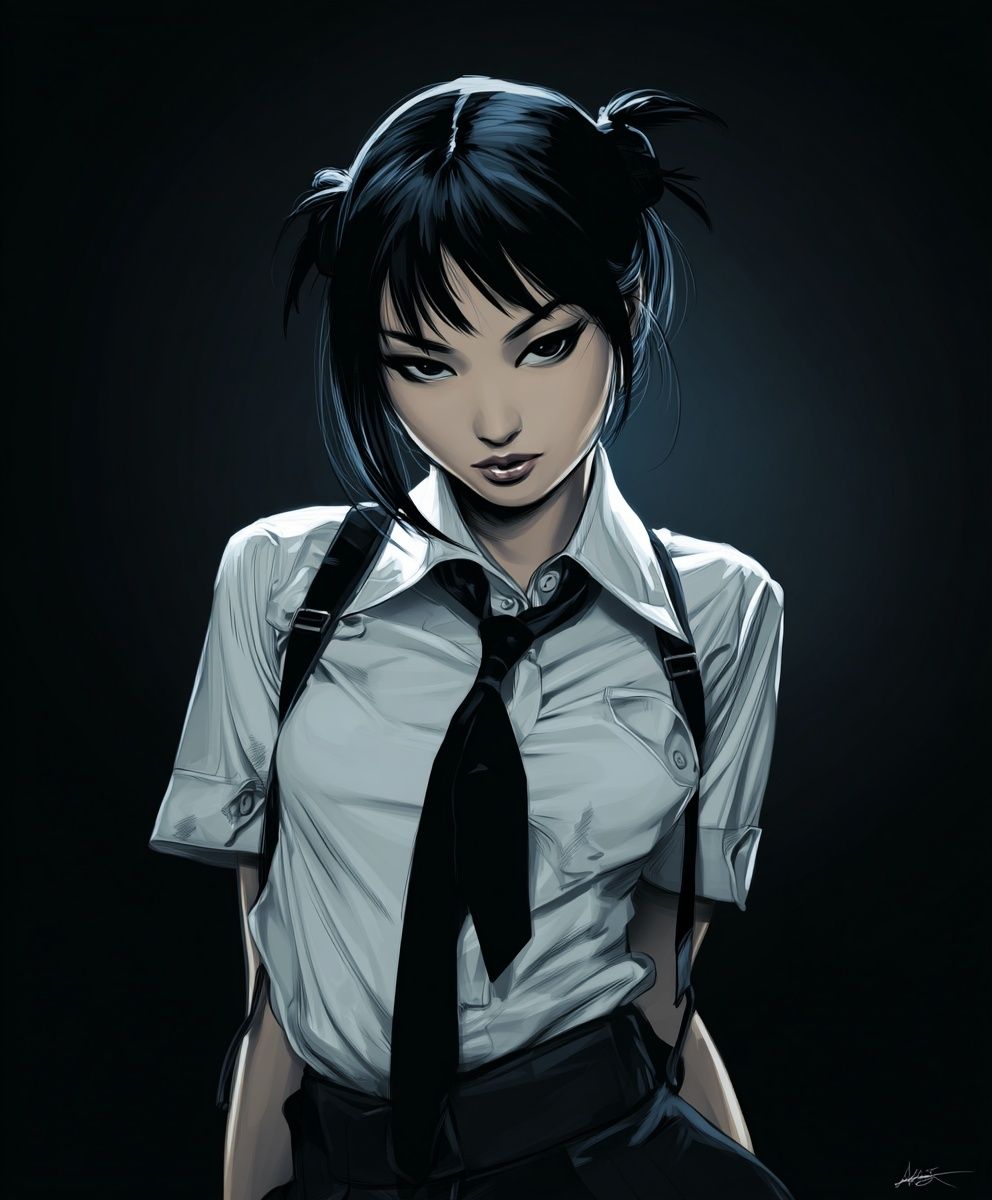 Anime Schoolgirl Portrait Poster. poster detail