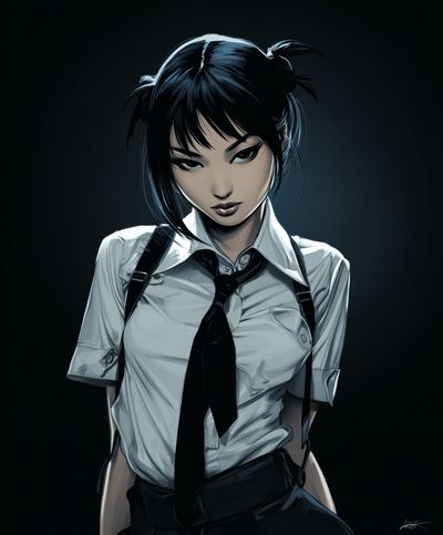 Anime Schoolgirl Portrait Poster