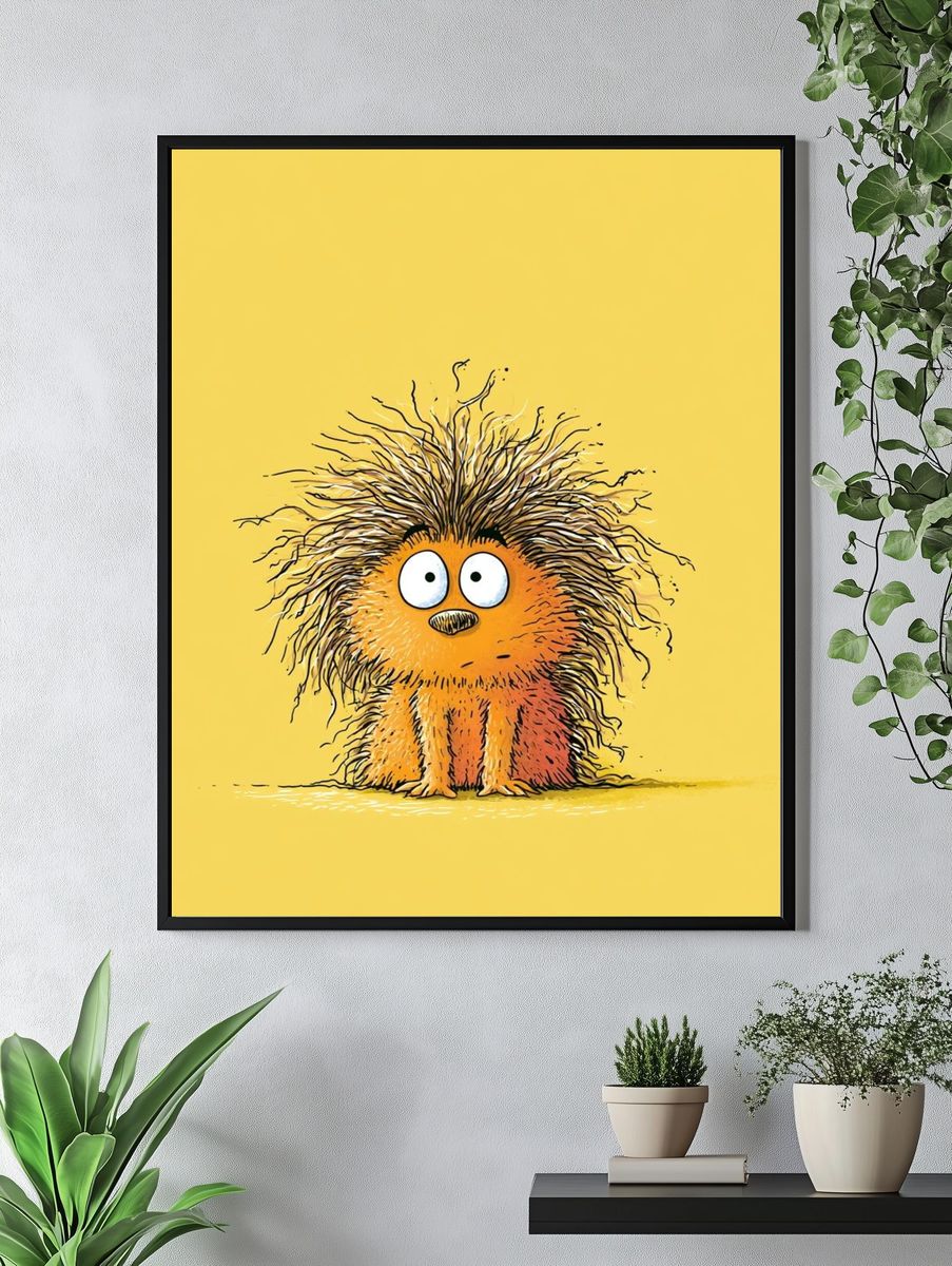 Cute Hedgehog Cartoon Poster. — room view 4