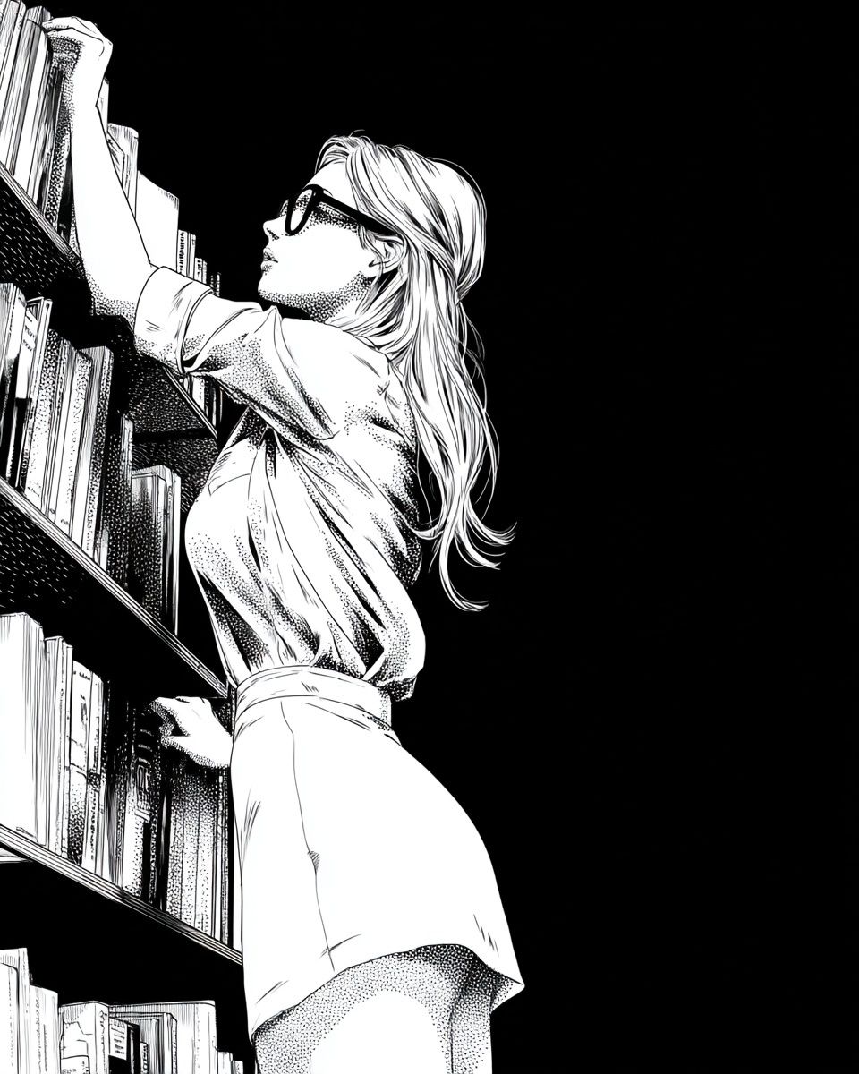 Library Reader Manga Print. poster detail