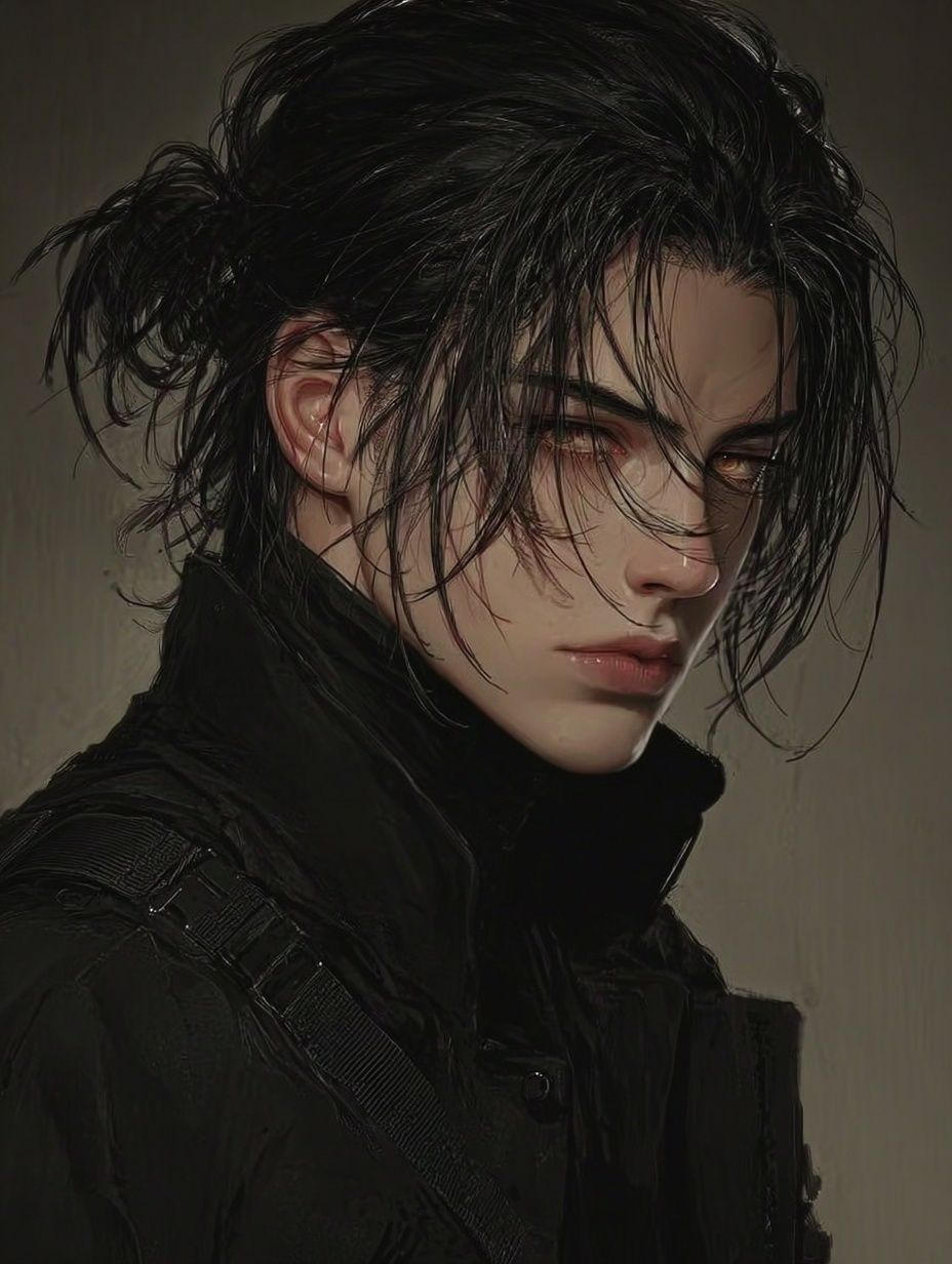 Brooding Anime Portrait Print. poster — anime art