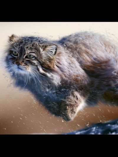 Wild Cat Motion Photography Poster.