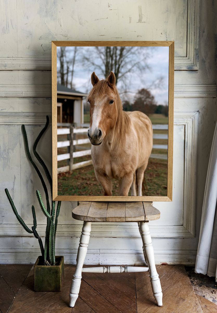 Palomino Horse Portrait Poster. room preview