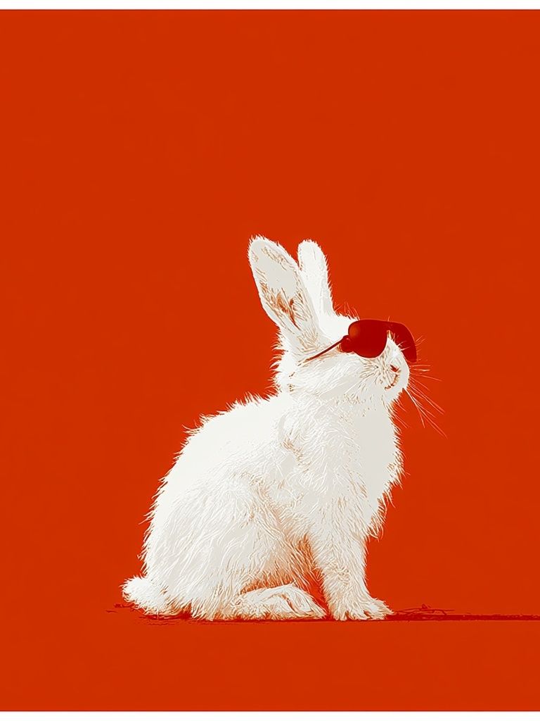 White Rabbit Pop Art Poster. poster — animals art