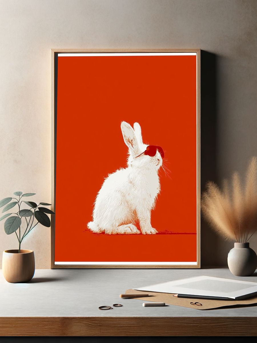 White Rabbit Pop Art Poster. — room view 2