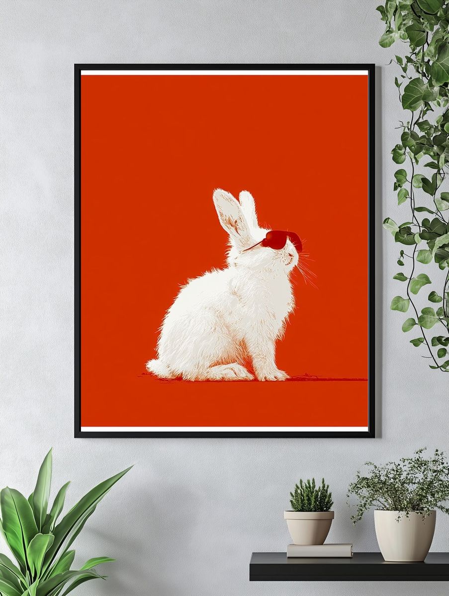 White Rabbit Pop Art Poster. — room view 4