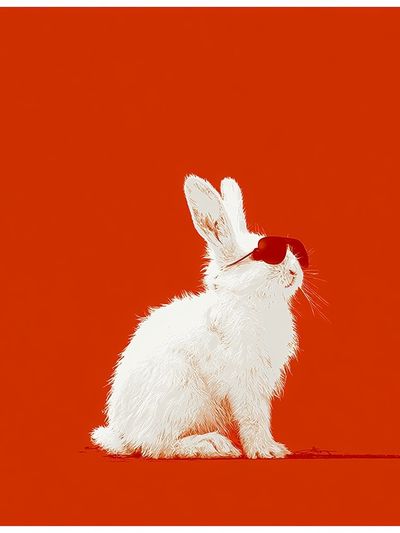 White Rabbit Pop Art Poster.