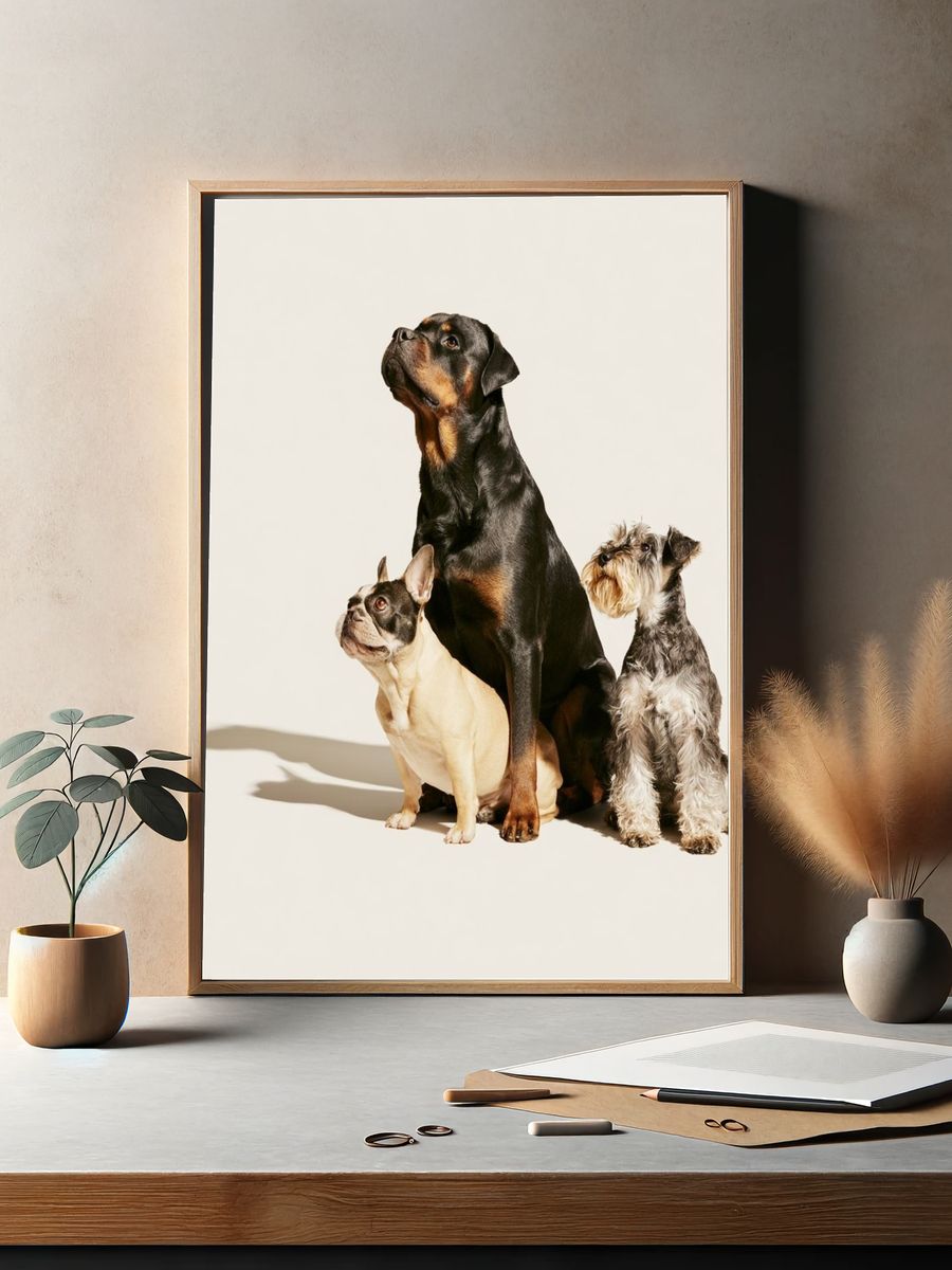 Three Dogs Portrait Poster. — room view 2