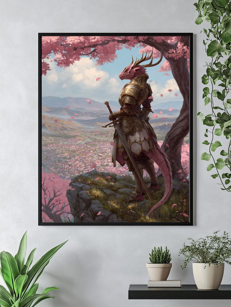 Dragon Knight Blossom Fantasy Print. — room view 4